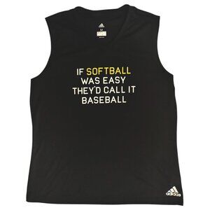 Adidas AeroReady If Softball Was Easy They'd Call It Baseball Graphic Tank Top M